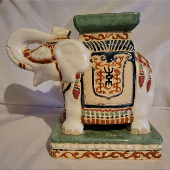 Ceramic Elephant 🐘 Garden Plant Stand 🪴 - Picture 1 of 5